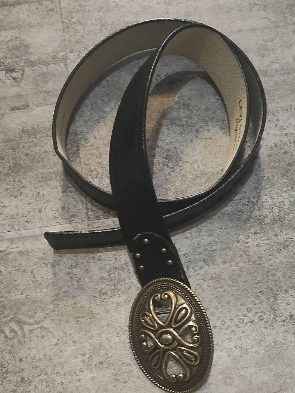 Levi's Signature Beige Belt with Dark Brown Text